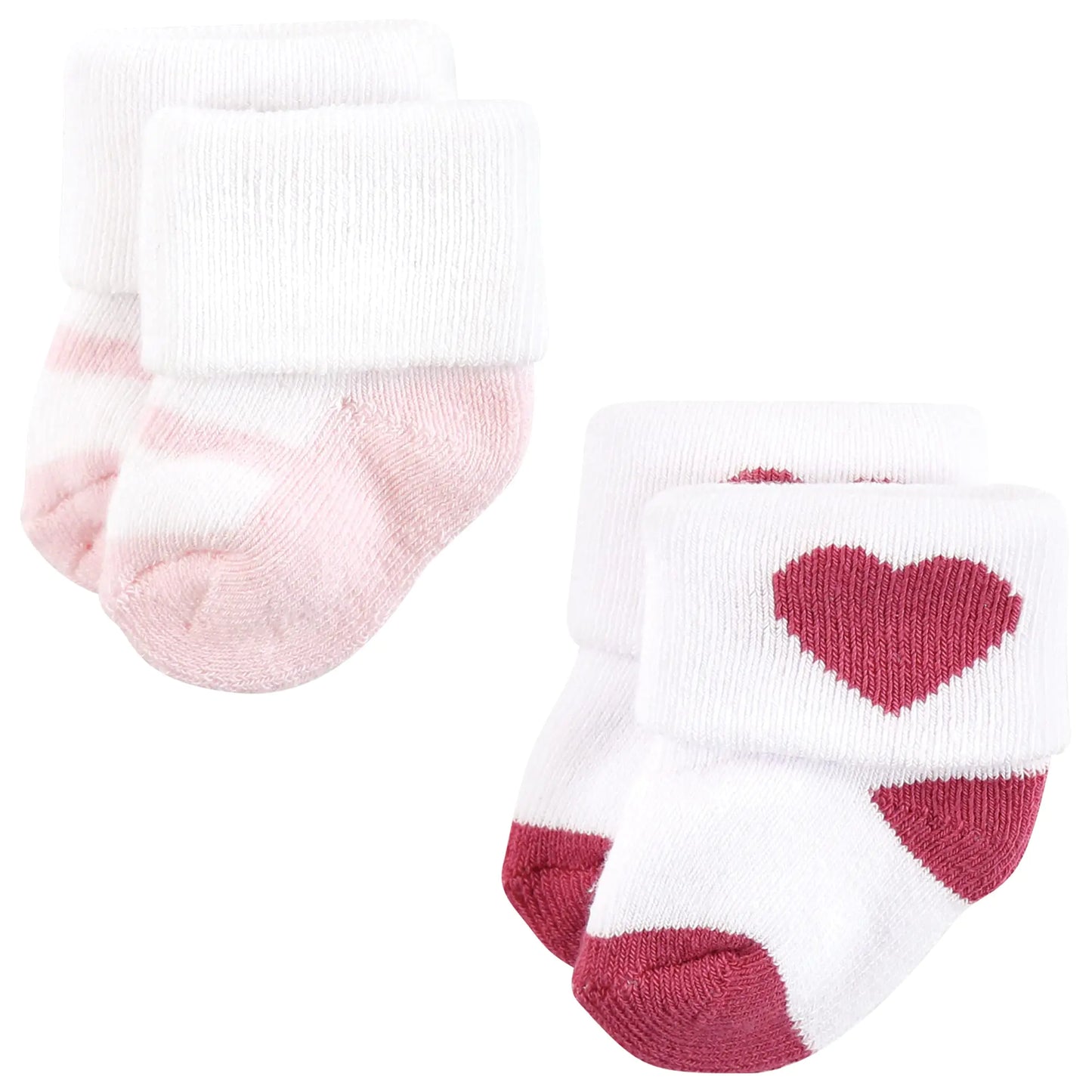Hudson Baby Baby Girls' Cotton Rich Newborn and Terry Socks 6-12 Months Mom and Dad Girl Pink Black 12-pack