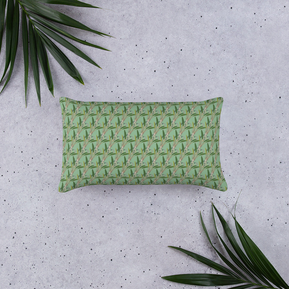 Light Floral Green Pillow