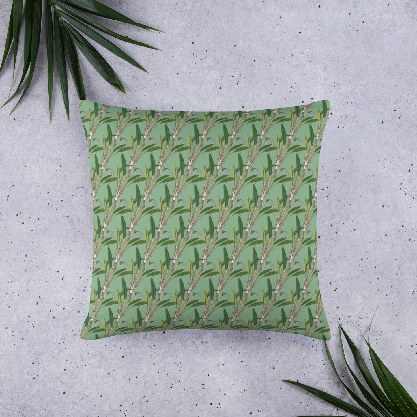 Light Floral Green Pillow