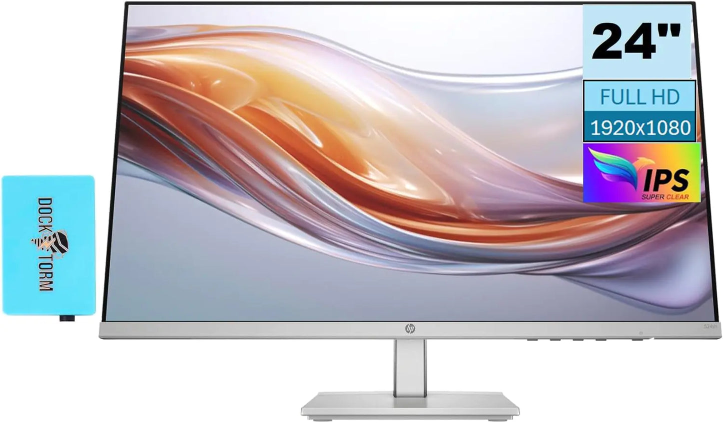 HP Series 5 524sh Monitor (Replaces M24h) 24" Adjustable Tilt Black/Silver (2024 Latest Model)