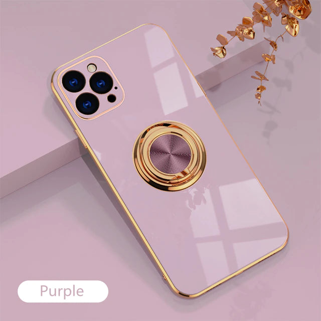 Luxury Phone Case with Metal Ring Holder