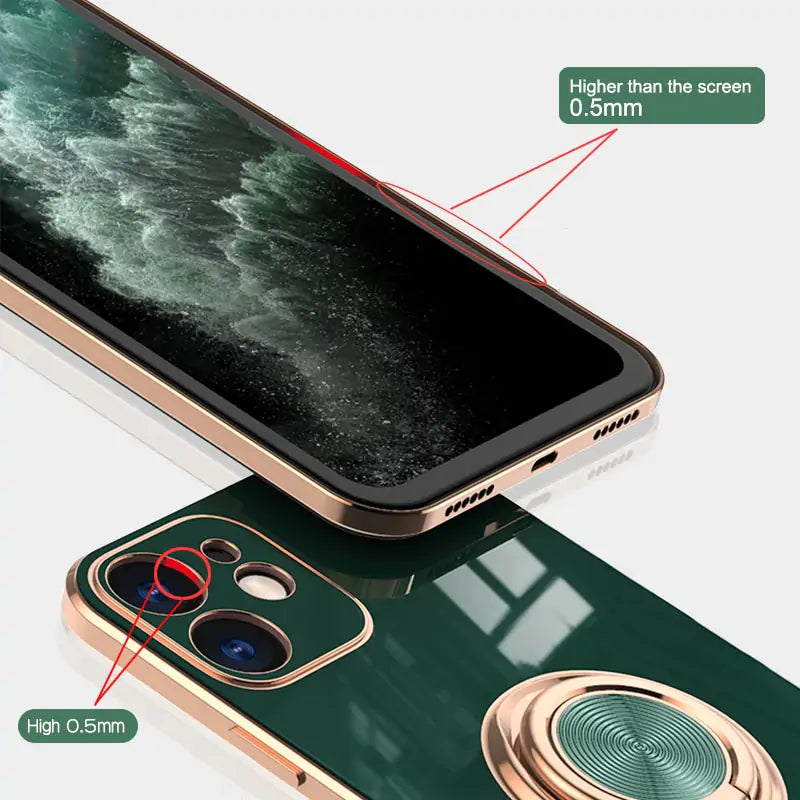 Luxury Phone Case with Metal Ring Holder