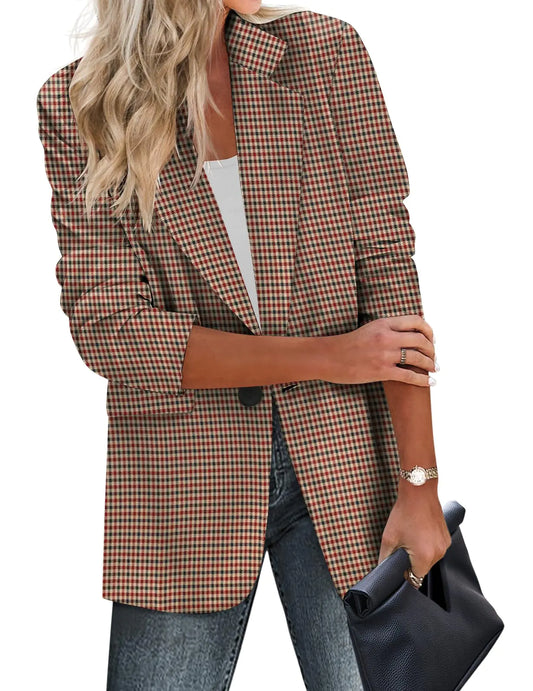 Women  Plaid Blazer