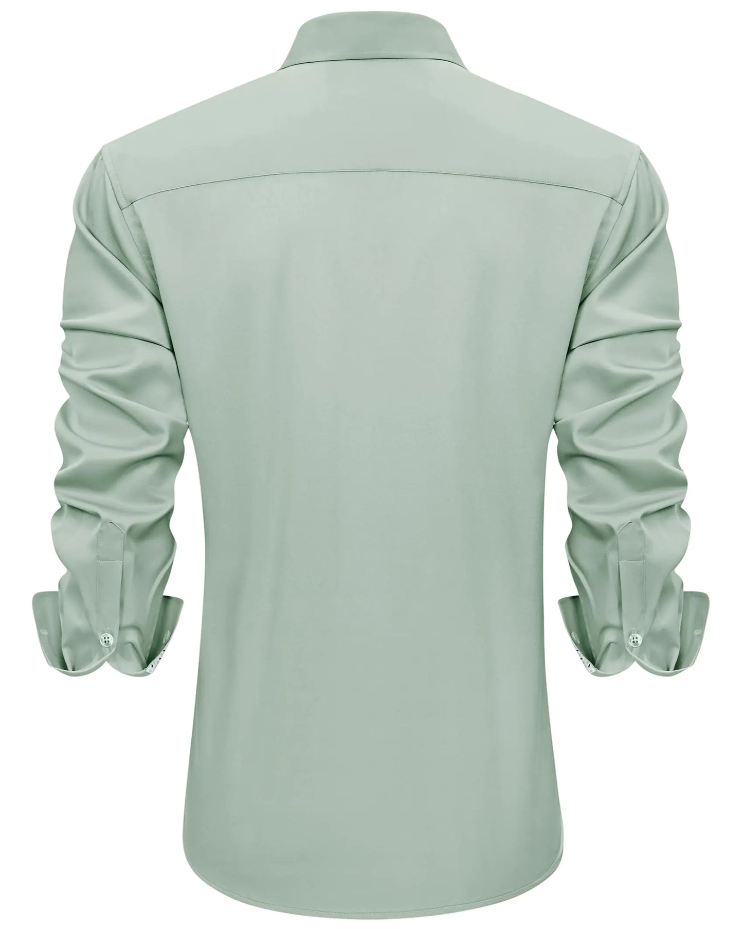 Men's Casual Long Sleeve Dress Shirt Wrinkle-Free Sage Green