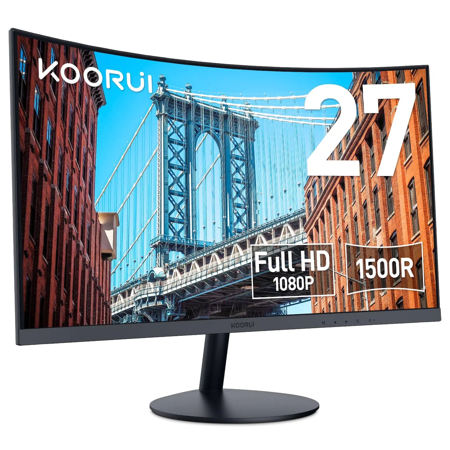 KOORUI 27 inch Curved Computer Monitor Full HD 1080P 75Hz Gaming Monitor