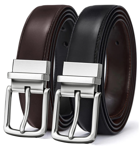 Men's Belt Reversible / 2 Sides Black/Antique Coffee