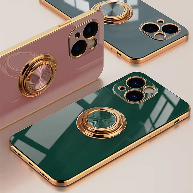 Luxury Phone Case with Metal Ring Holder