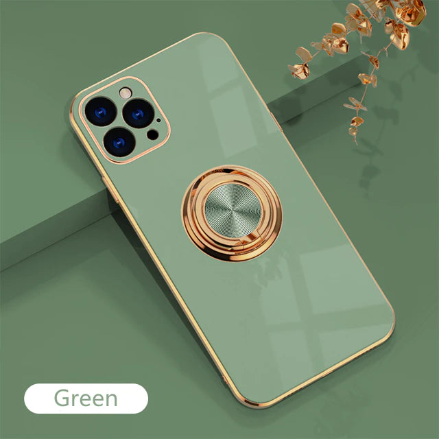 Luxury Phone Case with Metal Ring Holder