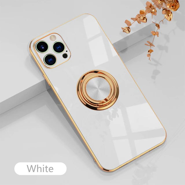 Luxury Phone Case with Metal Ring Holder