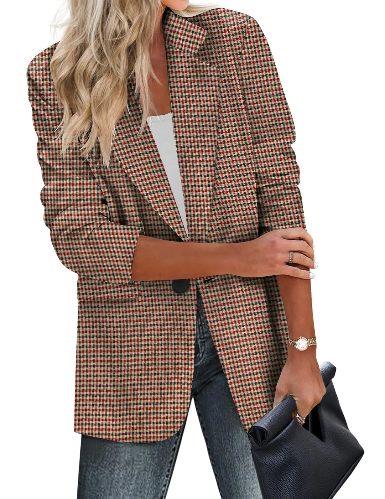 Women  Plaid Blazer