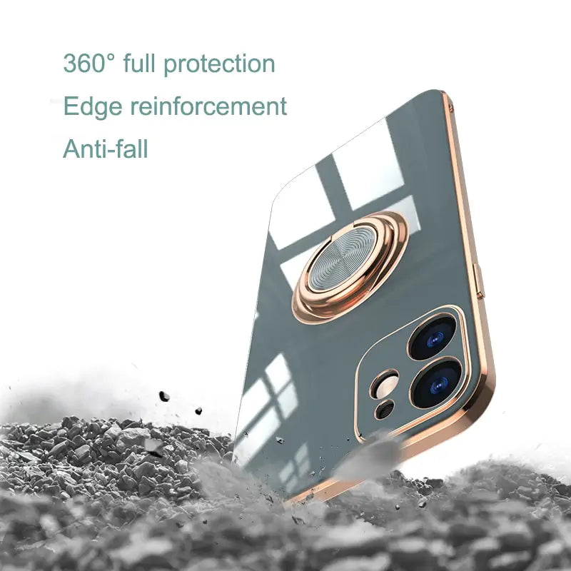 Luxury Phone Case with Metal Ring Holder