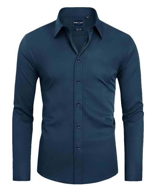 Men's Slim Fit Long Sleeve Light Navy