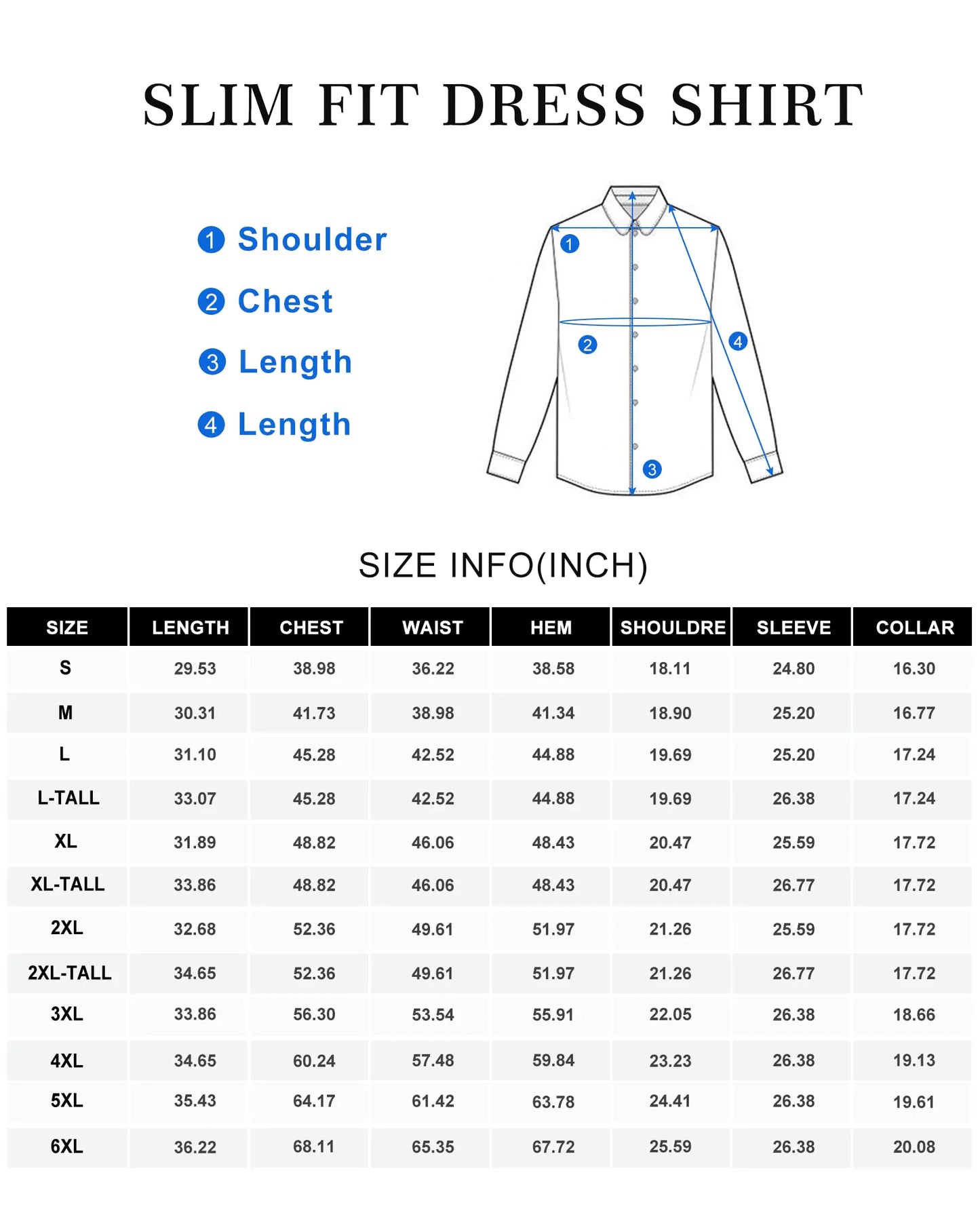 Men's Slim Fit Long Sleeve Light Navy
