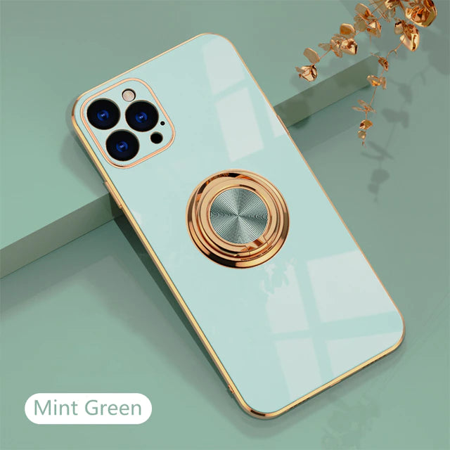 Luxury Phone Case with Metal Ring Holder