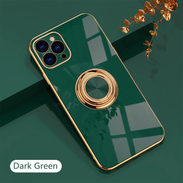 Luxury Phone Case with Metal Ring Holder