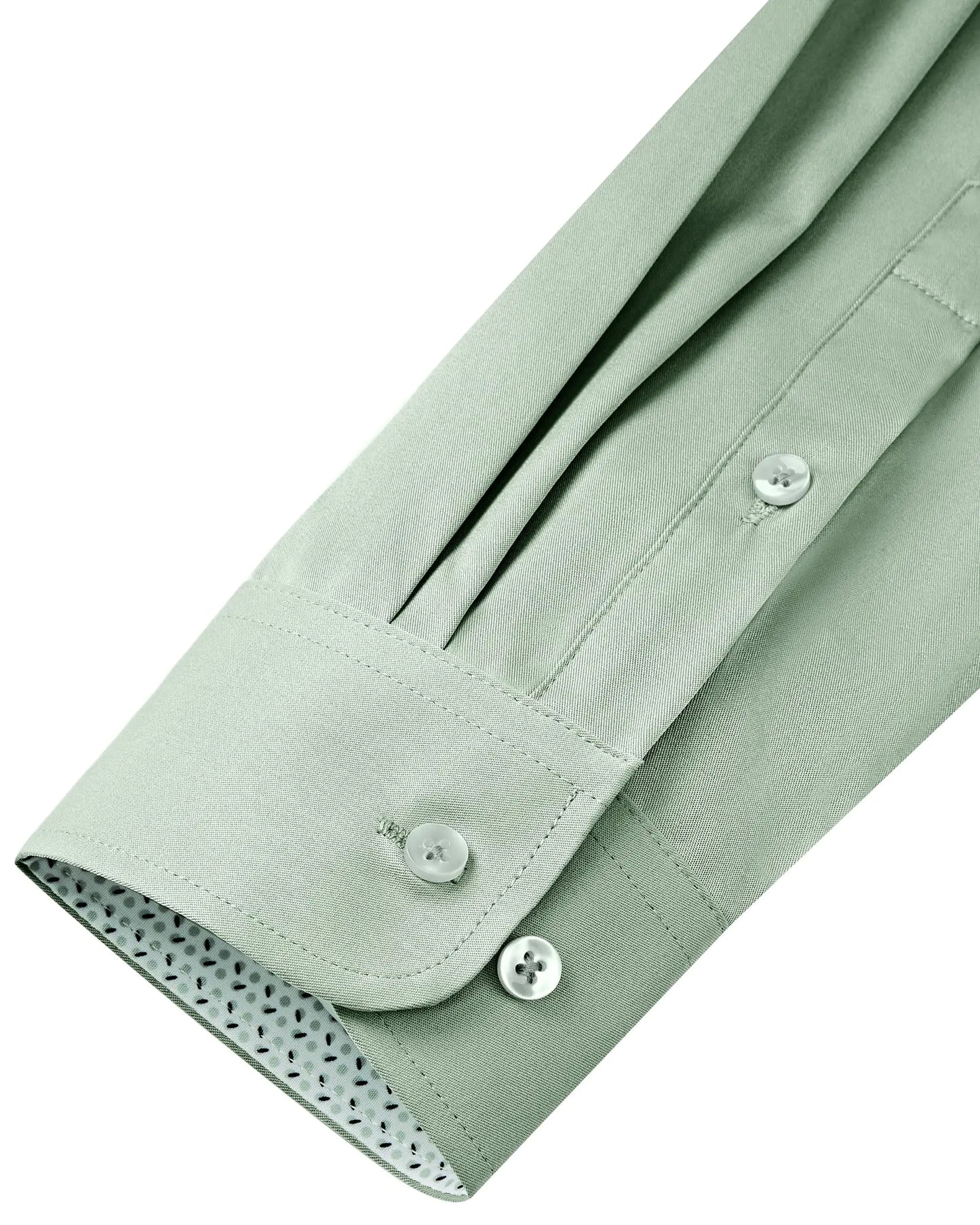 Men's Casual Long Sleeve Dress Shirt Wrinkle-Free Sage Green