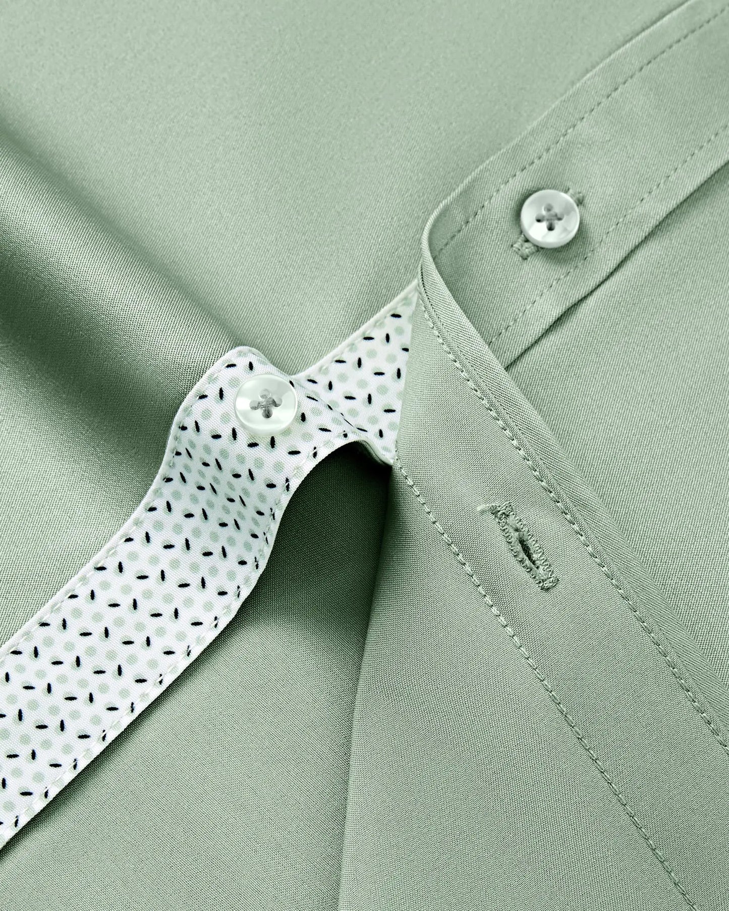 Men's Casual Long Sleeve Dress Shirt Wrinkle-Free Sage Green