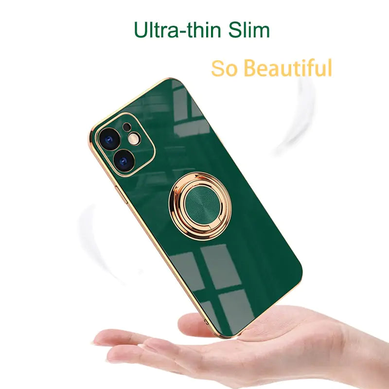 Luxury Phone Case with Metal Ring Holder