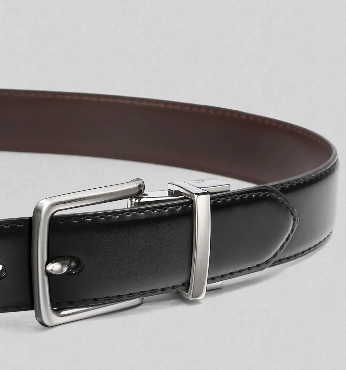Men's Belt Reversible / 2 Sides Black/Antique Coffee