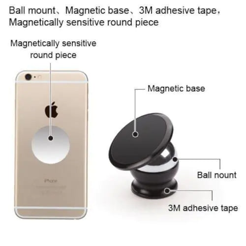 Magnetic Car Dash Mount Ball For Phone/Tablet Universal