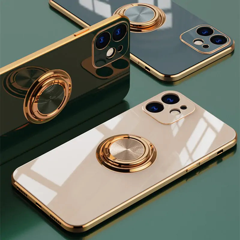 Luxury Phone Case with Metal Ring Holder
