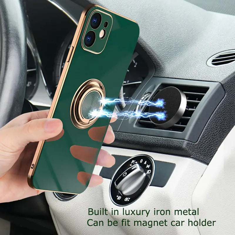 Luxury Phone Case with Metal Ring Holder