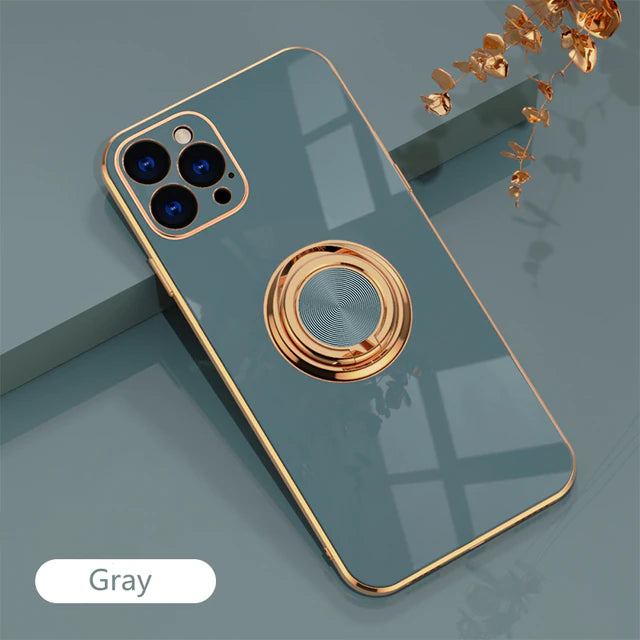 Luxury Phone Case with Metal Ring Holder