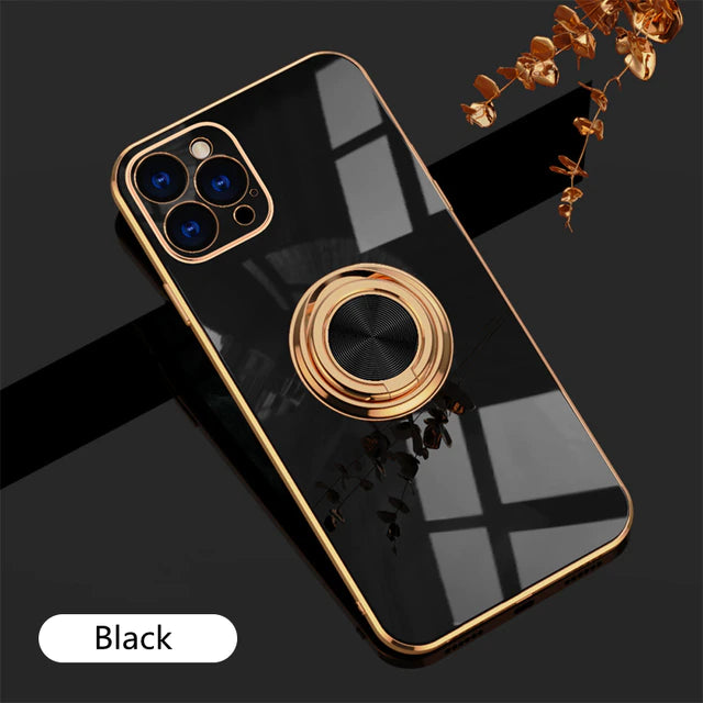 Luxury Phone Case with Metal Ring Holder