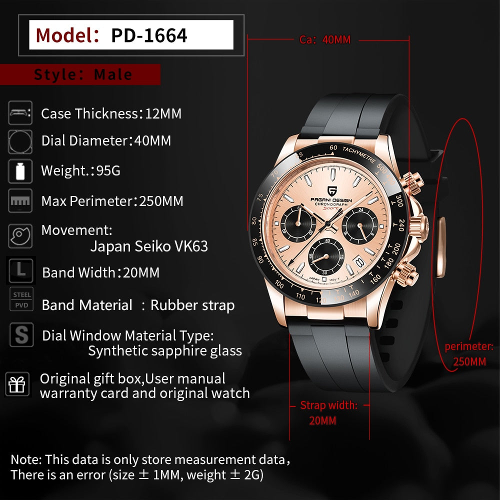 2021 MEN'S PAGANI LUXURY GOLD WRISTWATCH