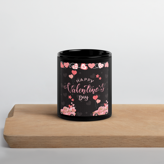 Valentine's Black Glossy Mug