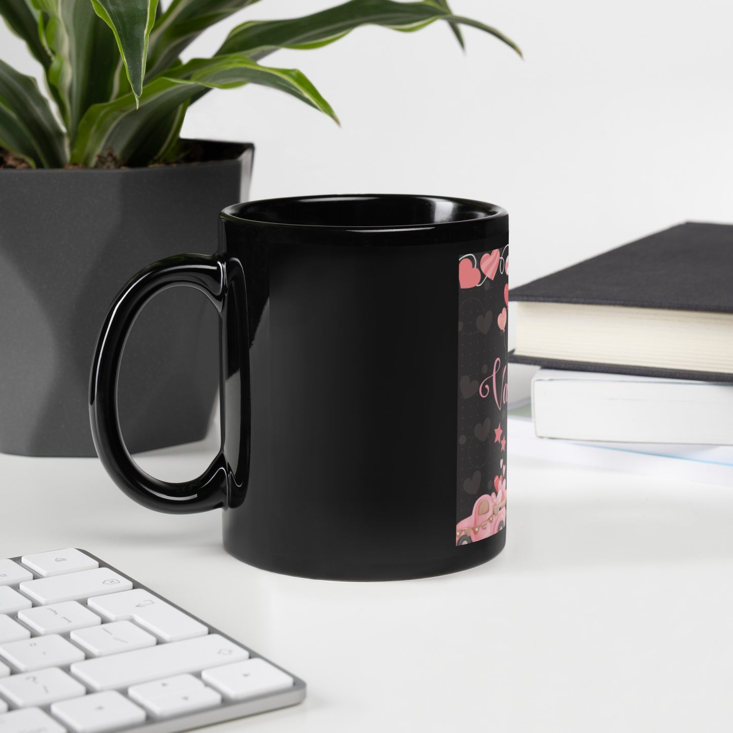 Valentine's Black Glossy Mug