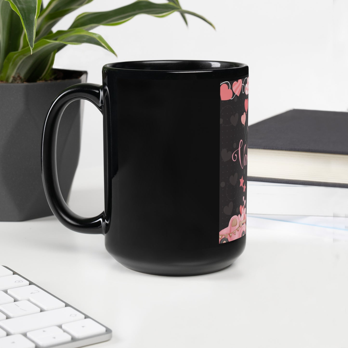 Valentine's Black Glossy Mug