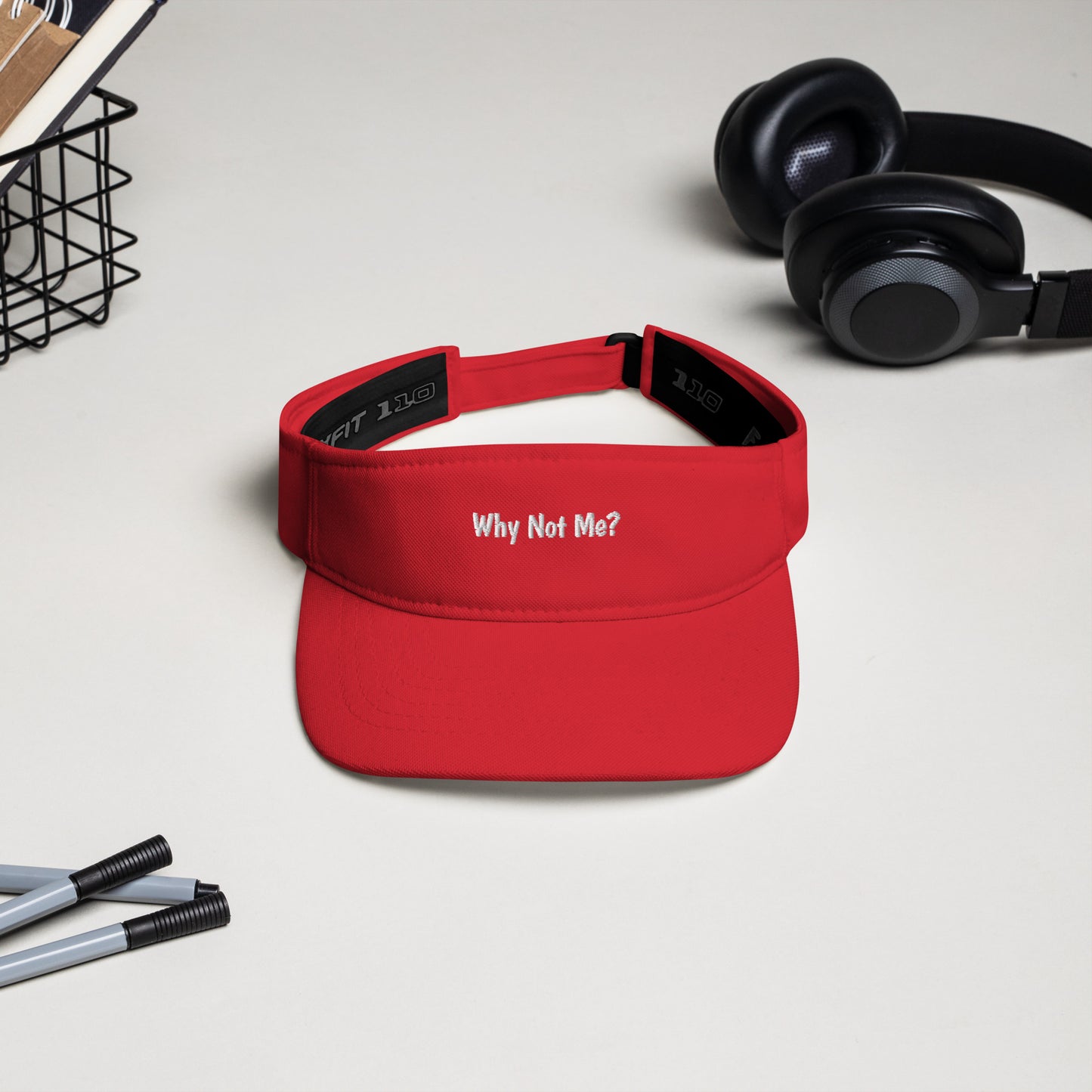 Trendy Why Not Me? Logo Visors