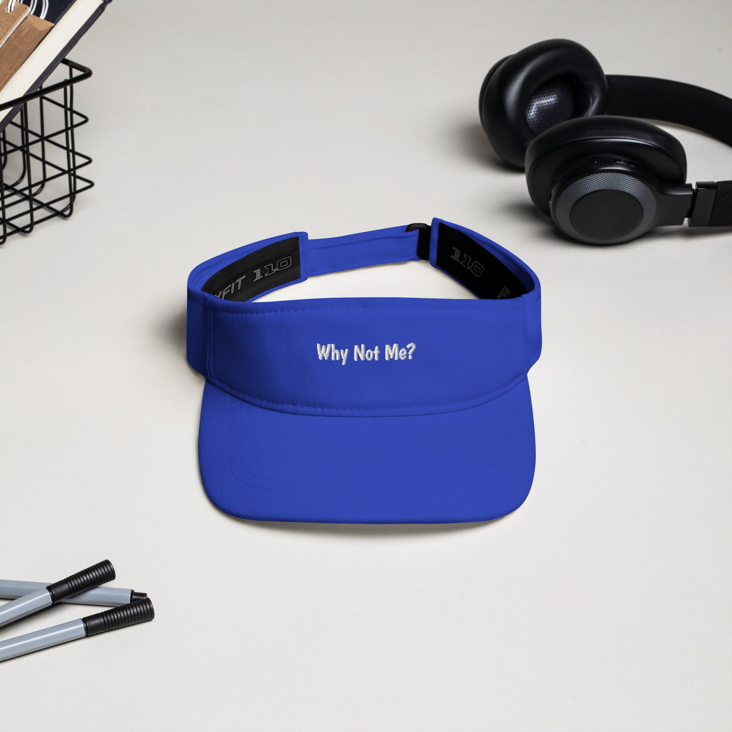 Trendy Why Not Me? Logo Visors