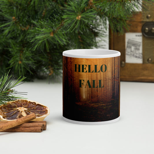 Welcome Fall White Glossy Mug